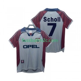 Fußballtrikots Bayern München Scholl 7 1999 Retro Ausweich Trikotsatz 1998